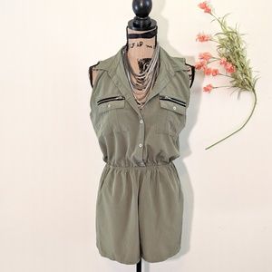 Military Style Collared Romper